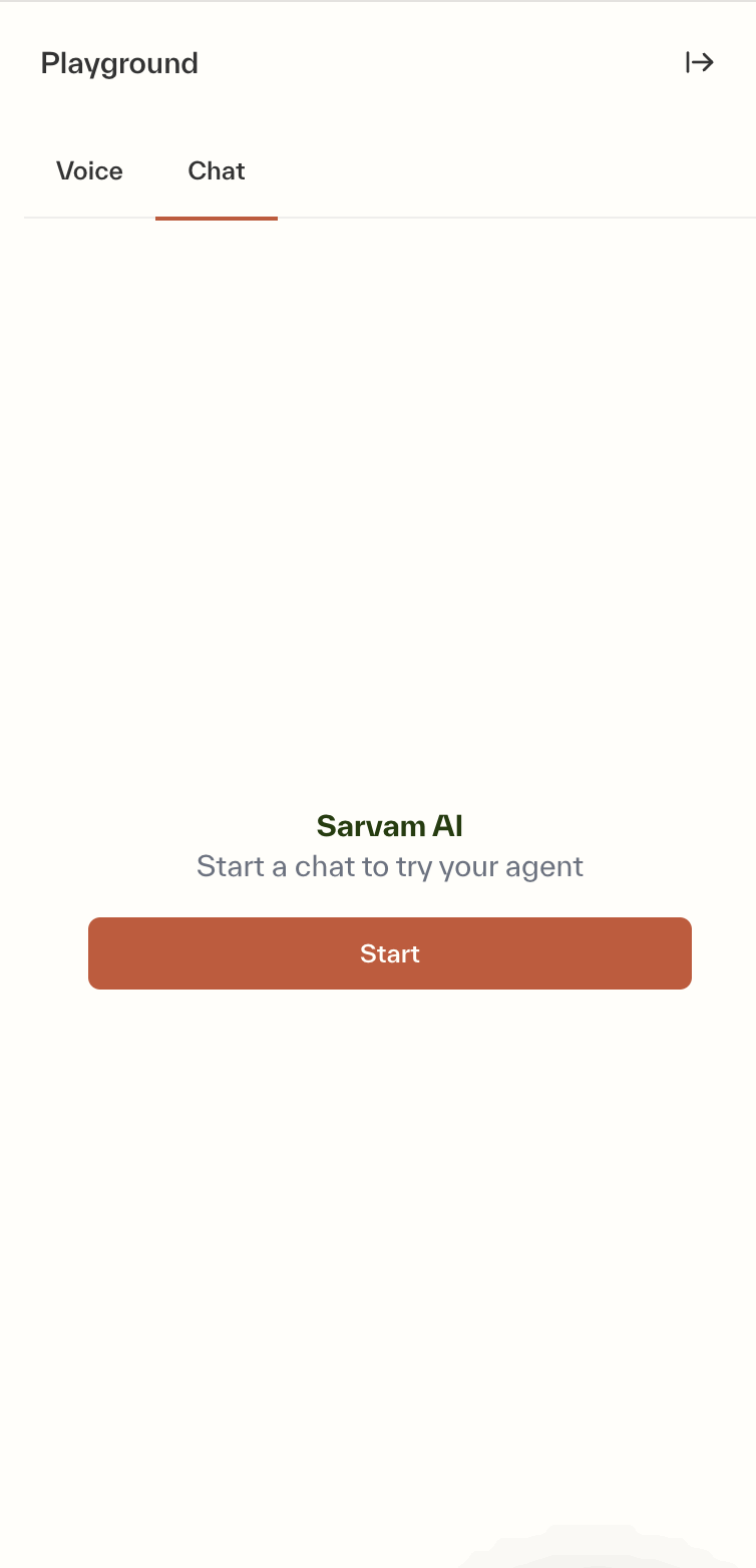 Chat interface initial view