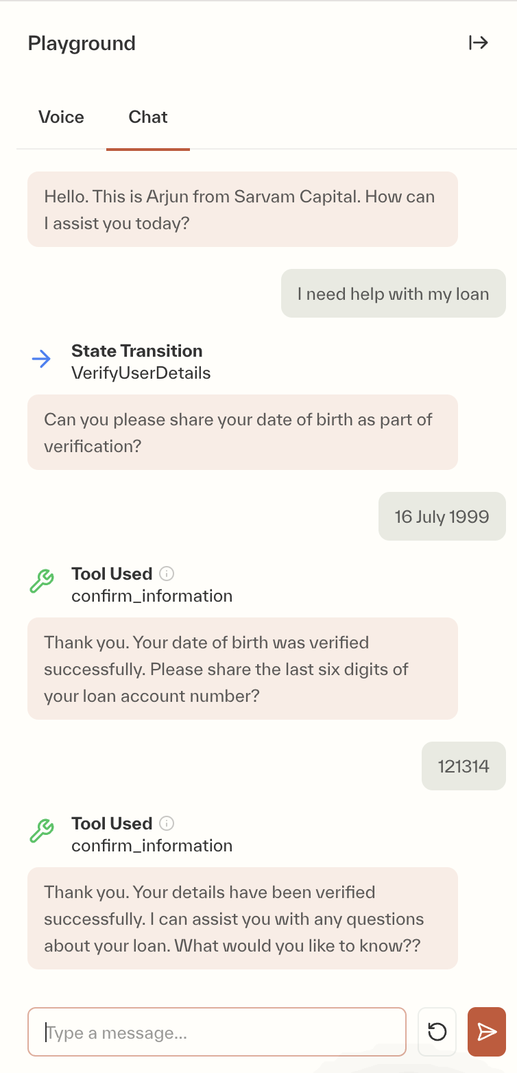 Chat interface with conversation