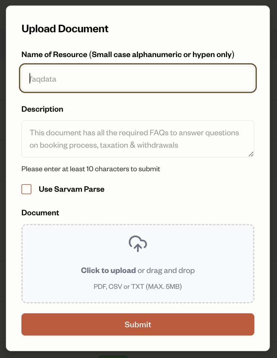 KB upload form