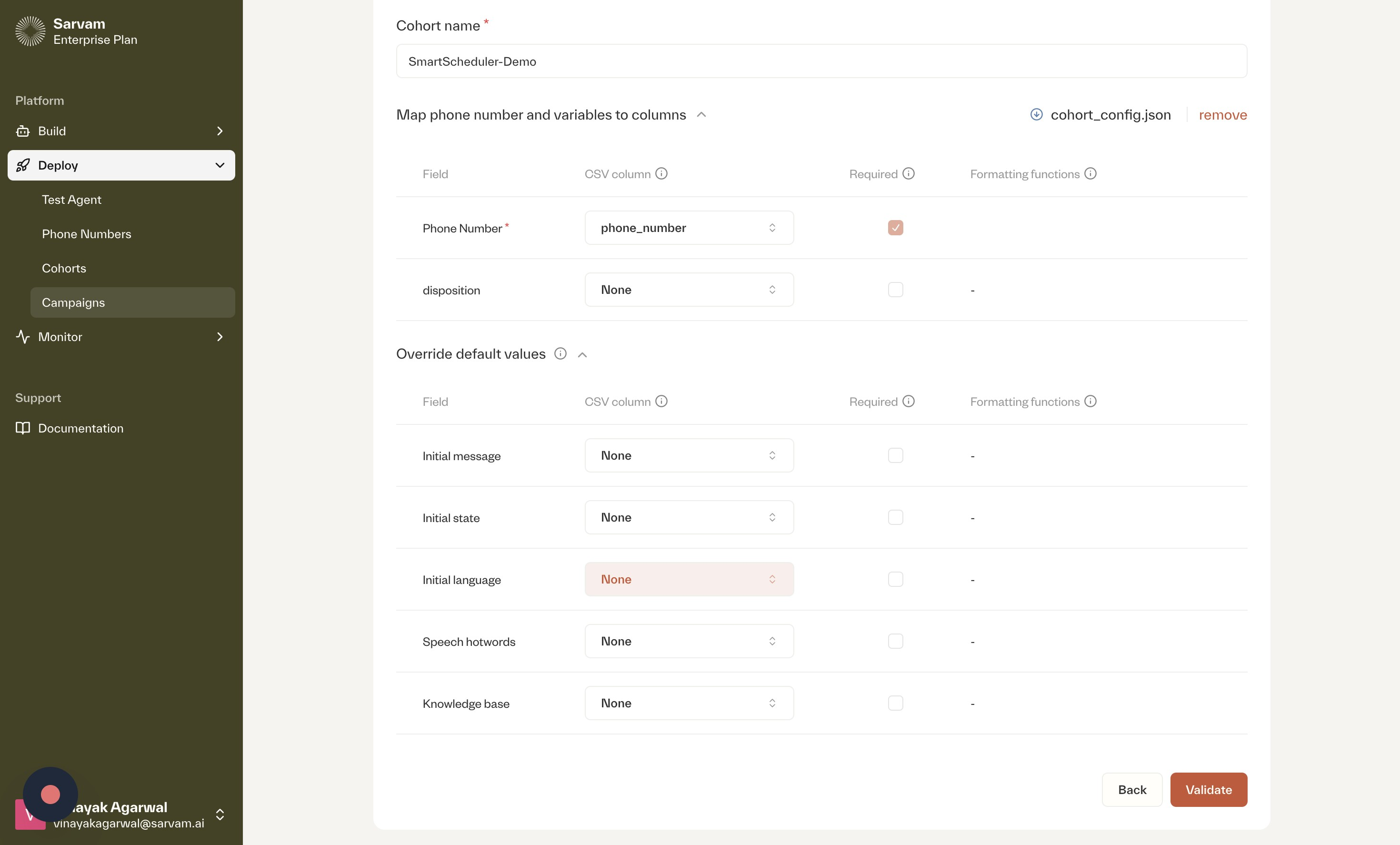 Overriding default values like initial language.