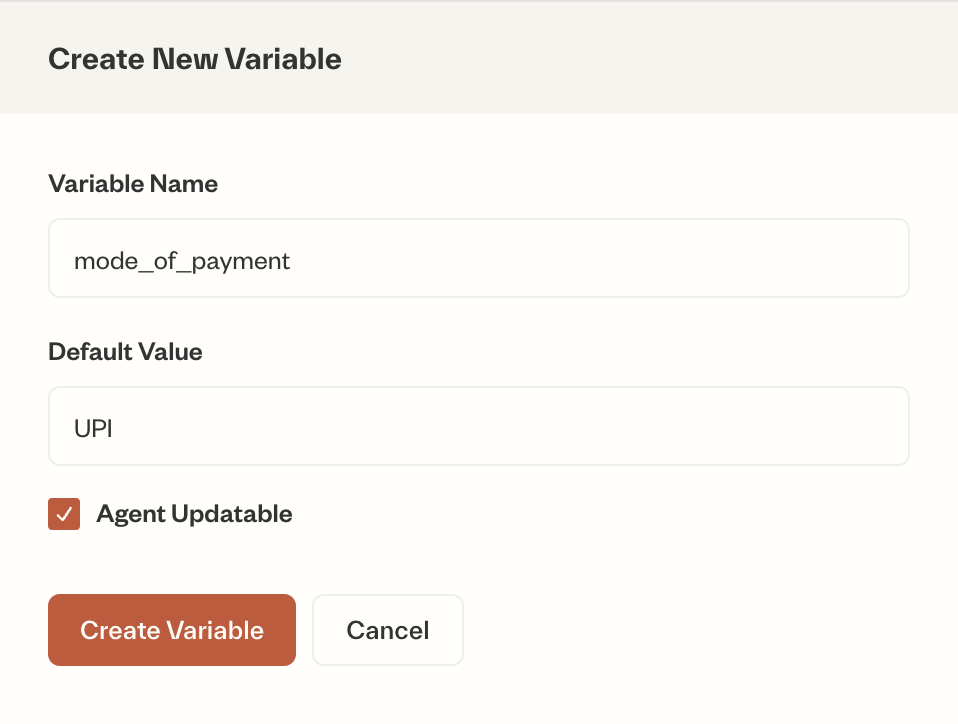 Configure variable properties